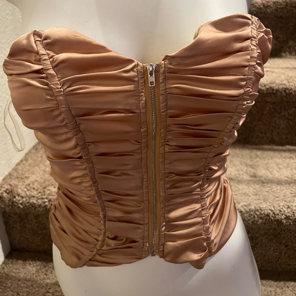 Satin Strapless Top